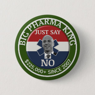 Cory Booker: Big Pharma King Button