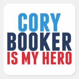 Cory Booker ist mein Held Quadratischer Aufkleber