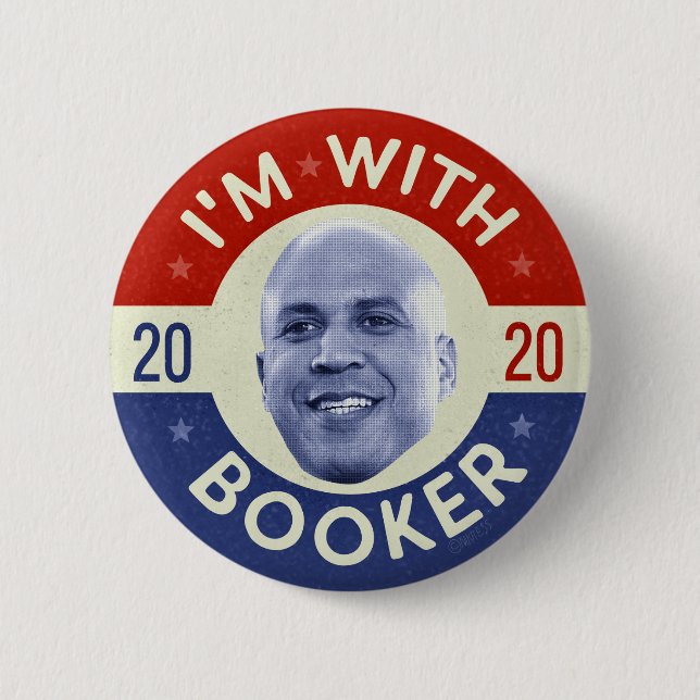 Cory Booker Präsident 2020 Foto Retro Button (Vorderseite)
