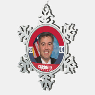 CORY GARDNER KAMPAGNE SCHNEEFLOCKEN Zinn-Ornament