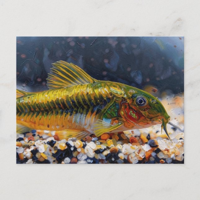 Corydoras Grünlaser-Wels Fisch Postkarte (Vorderseite)