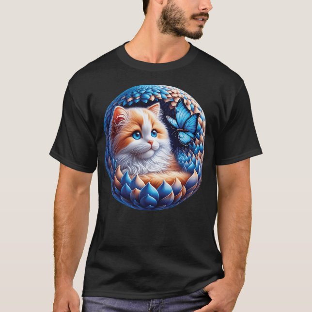 Cos Ragdoll in einem Fisch T-Shirt (Vorderseite)