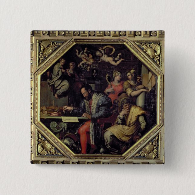 Cosimo I de Medici (1519-74) die conques planend Button (Vorderseite)