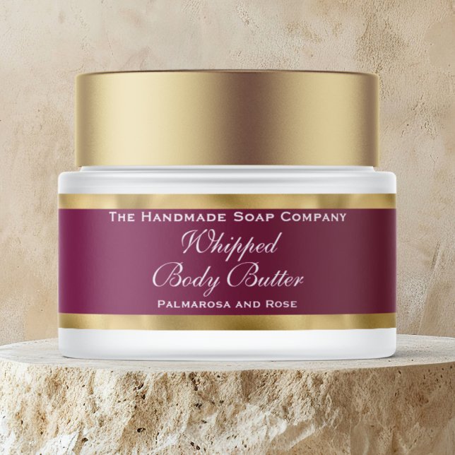 Cosmetics Body Butter Gold & Burgundy Jar (Von Creator hochgeladen)