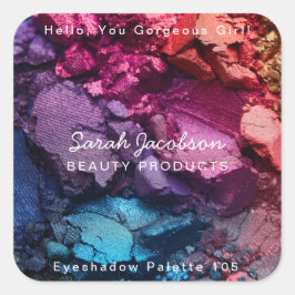 Cosmetics Make-Up Beauty Products Labels Quadratischer Aufkleber