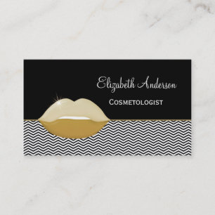 Cosmetologe der Luxusklasse Schwarz und Gold Chic  Visitenkarte