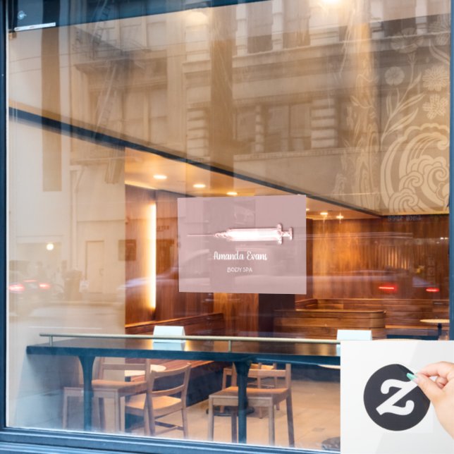 Cosmetologin Spritze Botox Injektionen WELLNESS-CE Fensteraufkleber