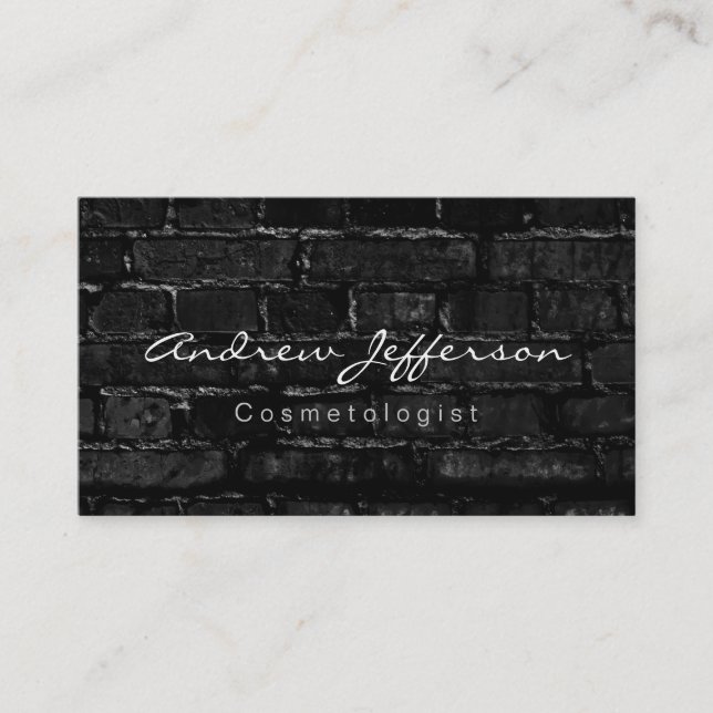 Cosmetologin Wall Brick Calligraphy Business Card Visitenkarte (Vorderseite)