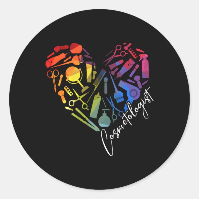 Cosmetology Graduate Learn Cosmetologist Runder Aufkleber (Vorderseite)