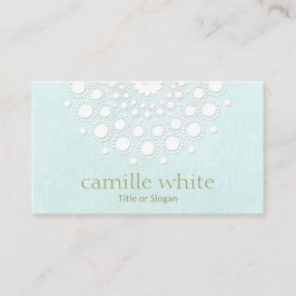 Cosmetology Hübsch White Rosette Light Aqua Visitenkarte