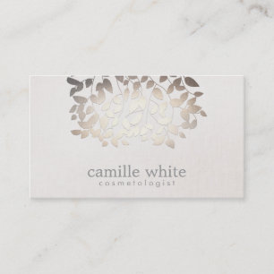 Cosmetology Imitats Gold Foil Blätter Linen Look Visitenkarte