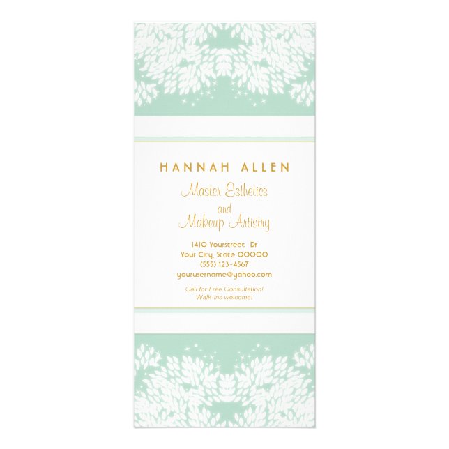 Cosmetology Wellness-Center and Salon White Blätte Werbekarte (Vorne)