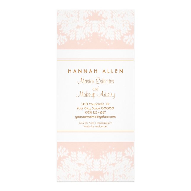 Cosmetology Wellness-Center and Salon White Blätte Werbekarte (Vorne)