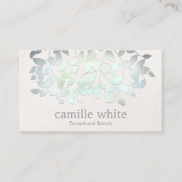 Cosmetology Wellness-Center Blue Green Blätter Lin Visitenkarte