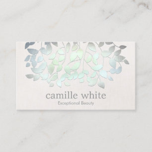 Cosmetology Wellness-Center Blue Green Blätter Lin Visitenkarte