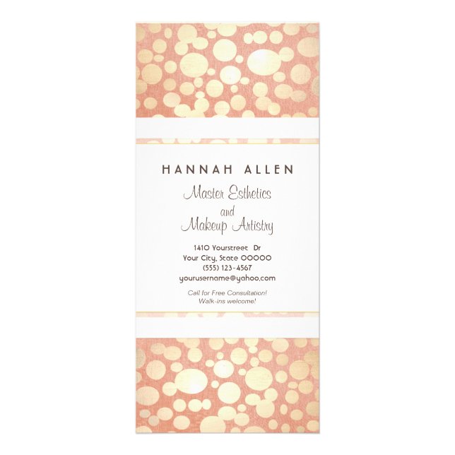 Cosmetology Wellness-Center Gold Circles Linken Lo Werbekarte (Vorne)