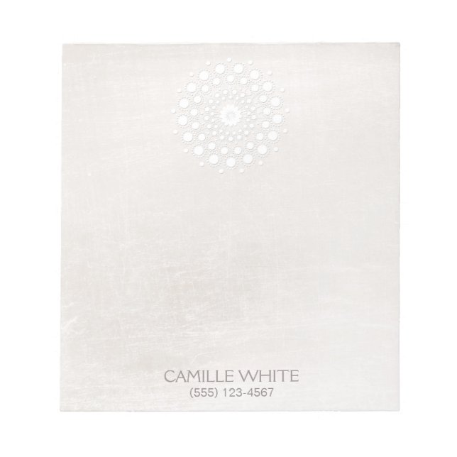 Cosmetology White Rosette Natural and Organic Spa Notizblock (Vorderseite)