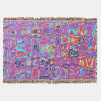 Cosmic Abstract Rainbow Colors Retro Ripples Decke