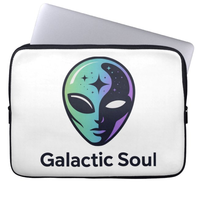 Cosmic Alien Logo with Space Aesthetic Laptopschutzhülle (Vorderseite)