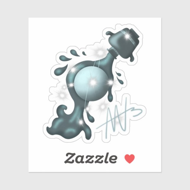 Cosmic Aquarius Uranus Zodiac Aufkleber (Blatt)