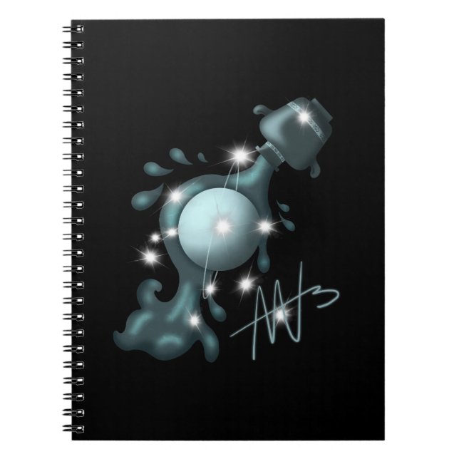 Cosmic Aquarius Uranus Zodiac Notizblock (Vorderseite)