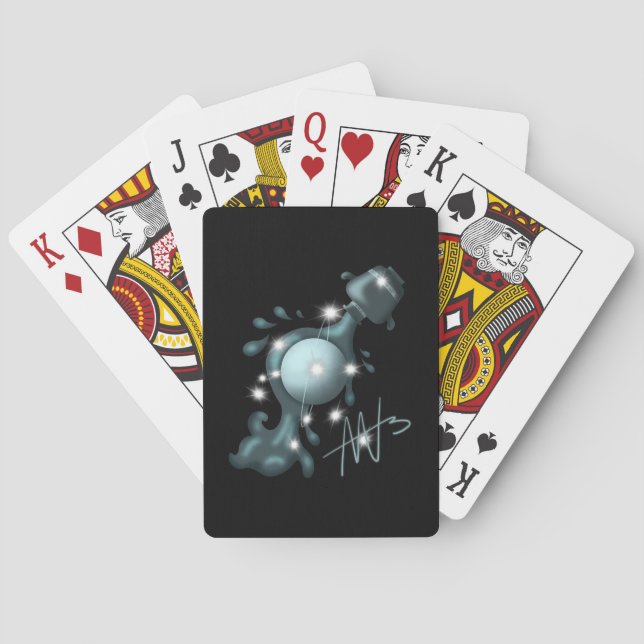 Cosmic Aquarius Uranus Zodiac Spielkarten (Rückseite)