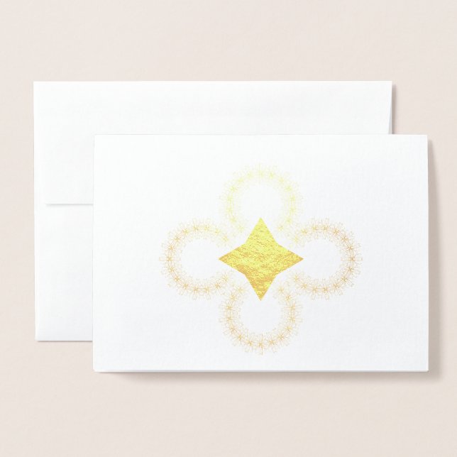 Cosmic Art Deco Star Gestell Blank Gold Foil Card Folienkarte (Vorderseite mit Umschlag)