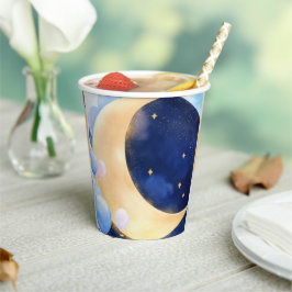 Cosmic Baby Shower Moon and Stars Inspiriert Pappbecher