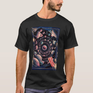 Cosmic Bacon Adventure Surreal Planets Art Space T-Shirt