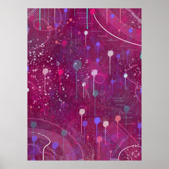 Cosmic Berry Picking: Abstract Art Poster (Vorne)