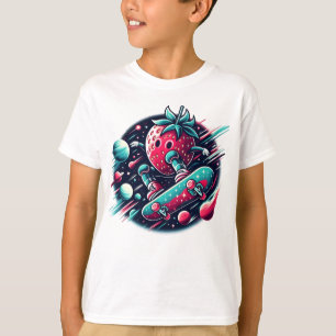 Cosmic Berry Shredder - Space Skateboarding T-Shirt