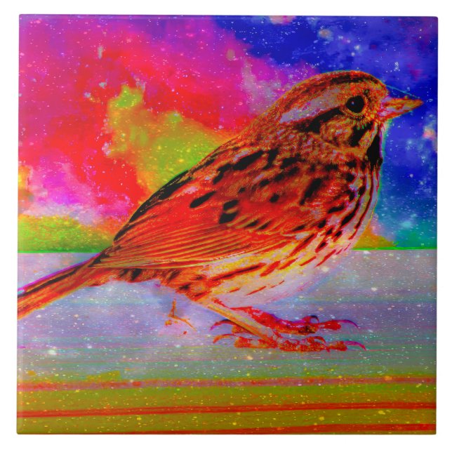 Cosmic Bird Dreamscape Art Print" Fliese (Vorderseite)