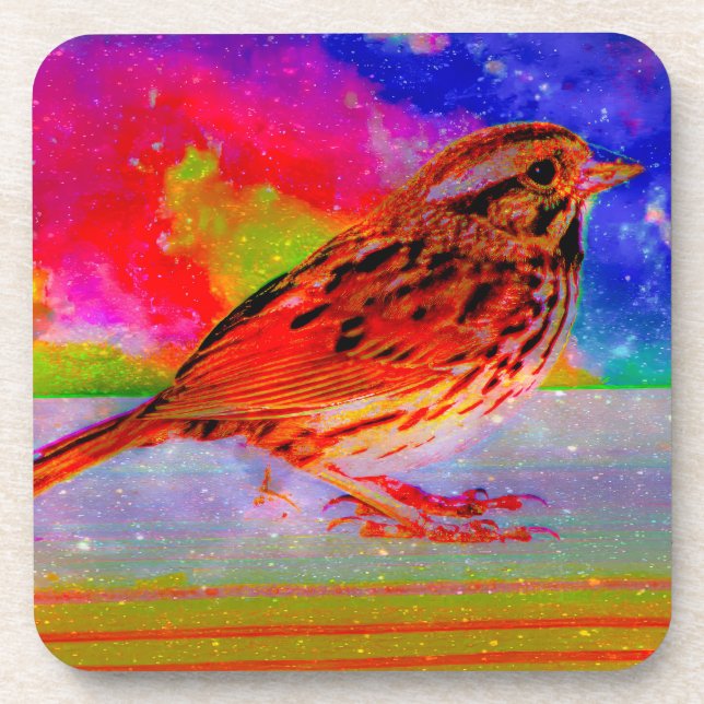 Cosmic Bird Dreamscape Art Print" Getränkeuntersetzer (Vorderseite)