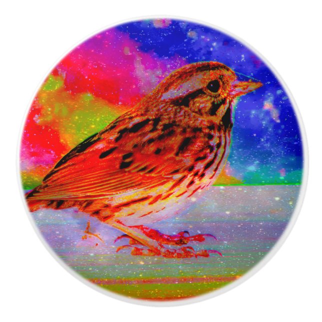 Cosmic Bird Dreamscape Art Print" Keramikknauf (Vorderseite)