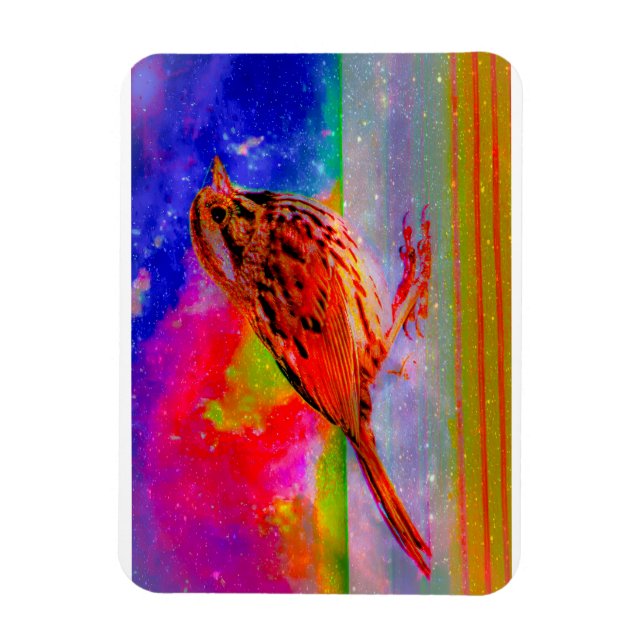 Cosmic Bird Dreamscape Art Print" Magnet (Vertikal)