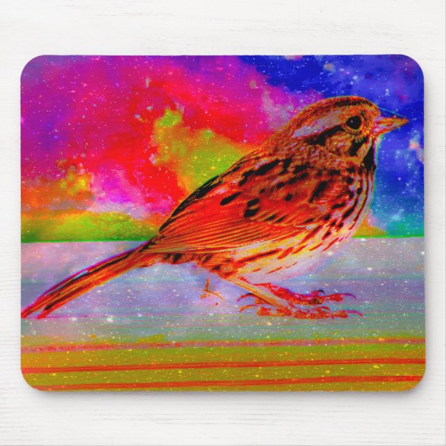 Cosmic Bird Dreamscape Art Print" Mousepad (Vorne)