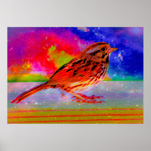 Cosmic Bird Dreamscape Art Print" Poster
