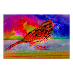 Cosmic Bird Dreamscape Art Print" Poster