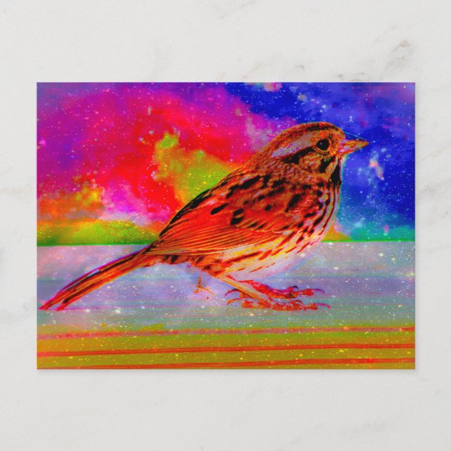 Cosmic Bird Dreamscape Art Print" Postkarte (Vorderseite)