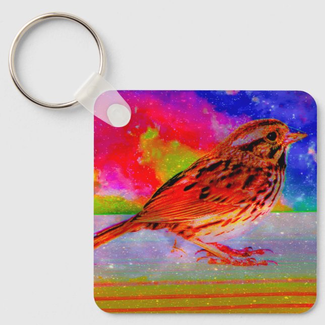 Cosmic Bird Dreamscape Art Print" Schlüsselanhänger (Vorderseite)