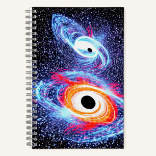 Cosmic Black Blue Red Orange Future Galactic Notizbuch