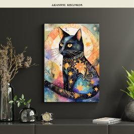 Cosmic Black Cat Art Celestie Cat Magic Spirit Poster