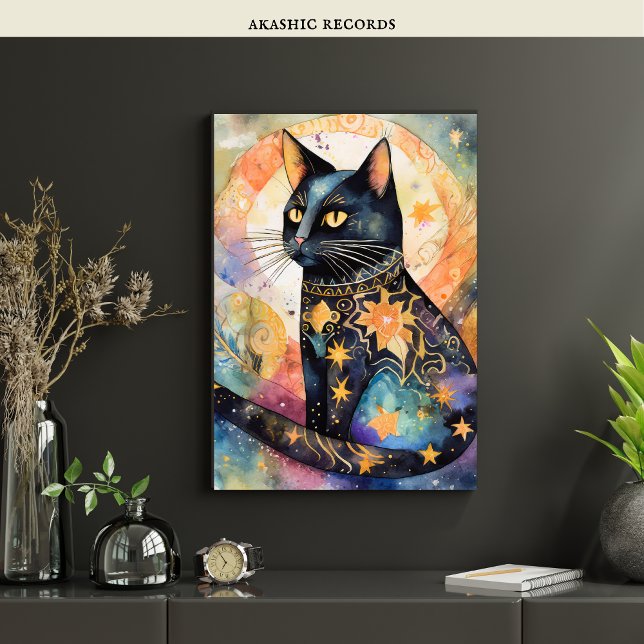 Cosmic Black Cat Art Celestie Cat Magic Spirit Poster (Von Creator hochgeladen)