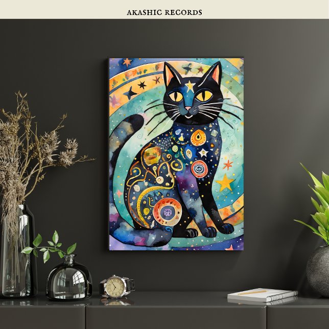 Cosmic Black Cat Art Celestie Cat Magic Spirit Poster (Von Creator hochgeladen)