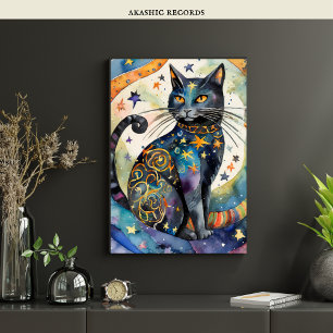 Cosmic Black Cat Art Celestie Cat Magic Spirit Poster