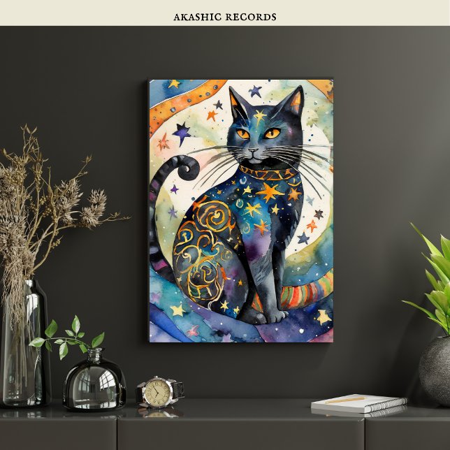 Cosmic Black Cat Art Celestie Cat Magic Spirit Poster (Von Creator hochgeladen)