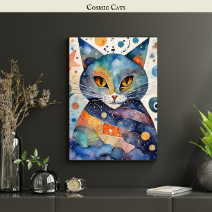 Cosmic Black Cat Art Celestie Cat Magic Spirit Poster