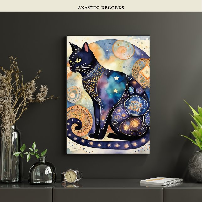 Cosmic Black Cat Art Celestie Cat Magic Spirit Poster (Von Creator hochgeladen)