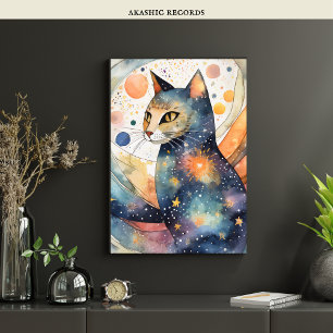 Cosmic Black Cat Art Celestie Cat Magic Spirit Poster