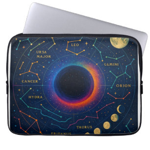 Cosmic Black Hole & Constellations Art - Celestial Laptopschutzhülle